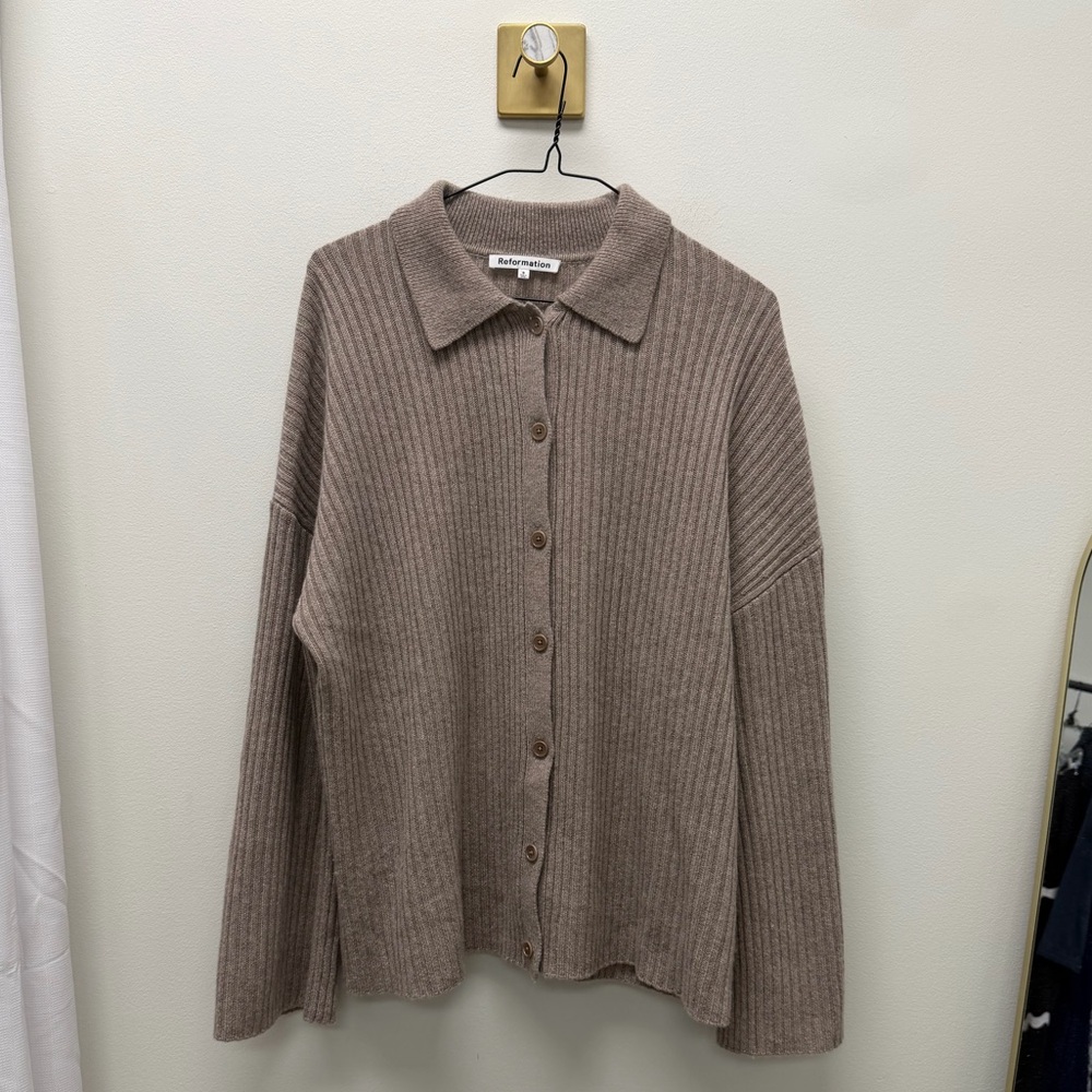 REFORMATION fantino cashmere collared cardigan. sz small - Picture 2 of 4
